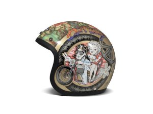 DMD Vintage Woodstock Jethelm Helm Motorradhelm ECE 22.05 Gold Bunt