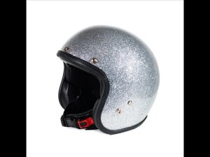 S 53,5-55cm 70s Seventies Metalflakes Silver Jethelm ECE 22.06
