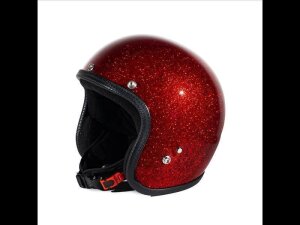 L 58-59,5cm 70s Seventies Metalflakes Red Jethelm ECE 22.06