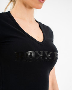 XL Rokker Lady Damen T-Shirt Schwarz