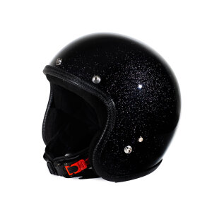 M 56-57,5cm 70s Seventies Metalflakes Black Jethelm ECE