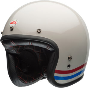 Bell Custom 500 DLX Stripes Pearl White Jethelm Helm...