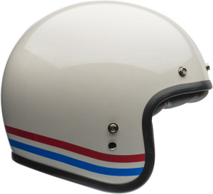 Bell Custom 500 Stripes Pearl White Jethelm Helm Motorradhelm ECE 22.05 Weiß