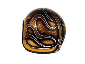 S 54,5-55,5cm 70´s Seventies Superflakes Flames Gold Jethelm ECE 22.06