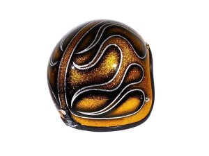 S 54,5-55,5cm 70´s Seventies Superflakes Flames Gold Jethelm ECE 22.06