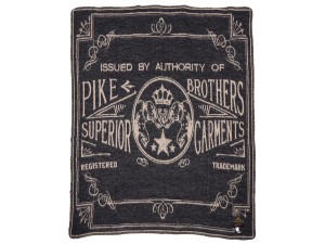 Pike Brothers 1969 Logo Blanket Faded Black Wolldecke Schwarz