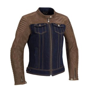 Segura Oriana Damen Motorrad Lederjacke Braun Blau