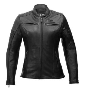 Rusty Stitches Joyce Black Women Leather Motorcycle Jacket 40