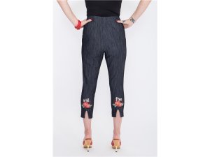 Queen Kerosin Wild & Free Vintage Lady Capri Jeans...