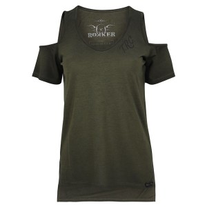 XL Rokker Damen T-Shirt TRC Schulterfrei Grün