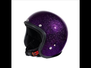 XXL 61,5-63cm 70s Seventies Metalflakes Purple Jethelm ECE 22.06