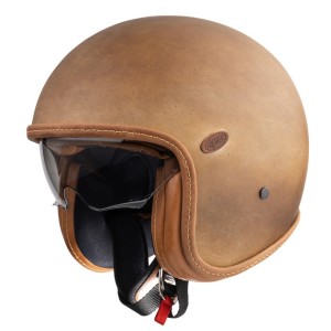 Premier Vintage Brown Old Style BM Open Face Helmet