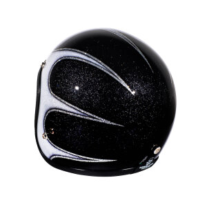 S 54,5-55,5cm70s Seventies Superflakes Scallops Black and White Jethelm ECE 22.06