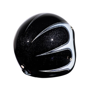 S 54,5-55,5cm70s Seventies Superflakes Scallops Black and White Jethelm ECE 22.06