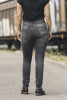 Rokkertech High Waist Slim Dark Grey Women Motorcycle Jeans Pants