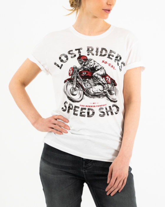 S Rokker Lost Riders Lady White T-Shirt 