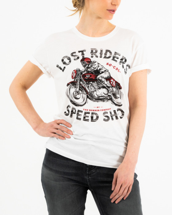 XL Rokker Lost Riders Lady White T-Shirt 