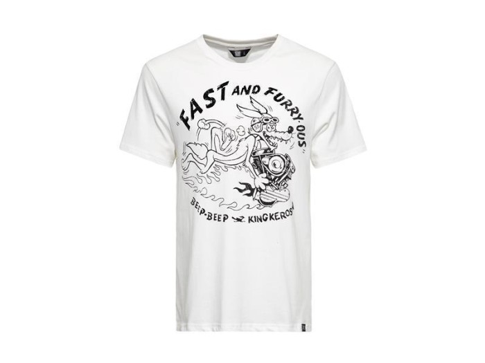 M King Kerosin Fast And Furry Herren T-Shirt Off White 