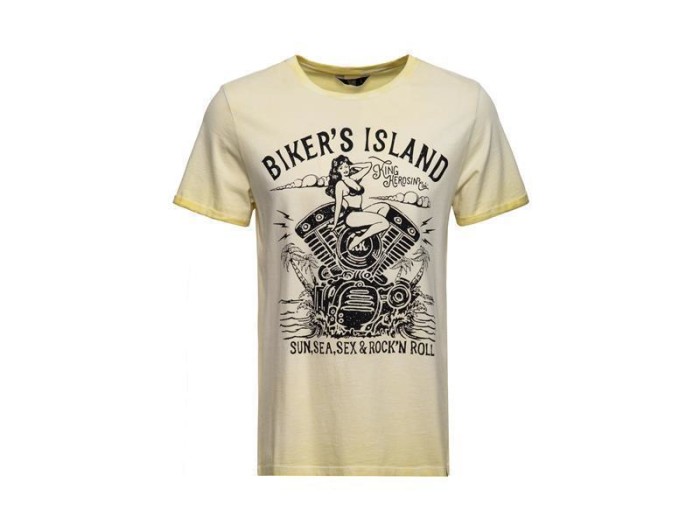 King Kerosin Bikers Island Herren Oilwashed T-Shirt Lime