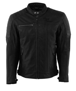 Rusty Stitches Cooper Black Men Leather Motorcycle Jacket
