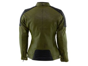 Rusty Stitches Alice Green Black Women Leather Motorcycle Jacket