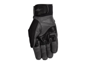 Rusty Stitches Chris Black - Grey Men Leather Motorcycle Gloves 4XL
