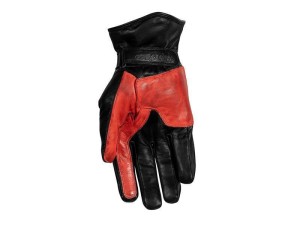 Rusty Stitches Johnny Black Red Men Motorcycle Gloves