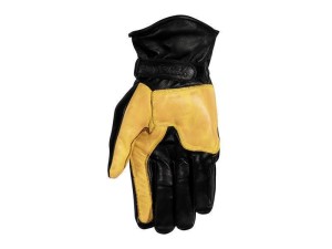 Rusty Stitches Johnny Black Yellow Men Motorcycle Gloves L
