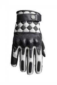 John Doe Tracker Race XTM® Leather Motorcycle Gloves Black White