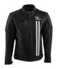 Rusty Stitches Cooper Black White Men Leather Motorcycle Jacket