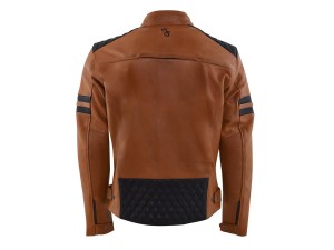 Rusty Stitches Jari V2 Cognac Black Men Leather Motorcycle Jacket