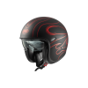 Premier Vintage FR Red Chromed BM Open Face Helmet Black Red