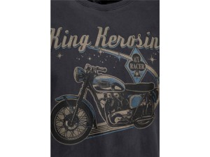 King Kerosin Herren Oilwashed T Shirt "Ace Racer" Schwarz