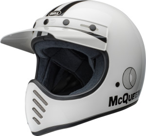 Bell Moto 3 Steve McQueen Weiß Crosshelm...
