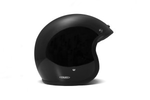 DMD Retro Solid Black Open Face Helmet ECE 22.06 XS 54 cm