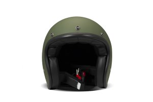 DMD Retro Mattt Green Jethelm Helm Motorradhelm ECE 22.06