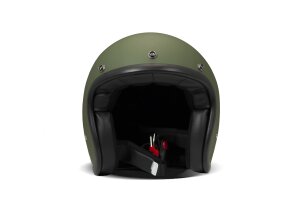 M 56 cm DMD Retro Matt Green Jethelm Helm Motorradhelm...