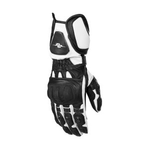 Rusty Stitches Marc Black White Motorcycle Gloves Men