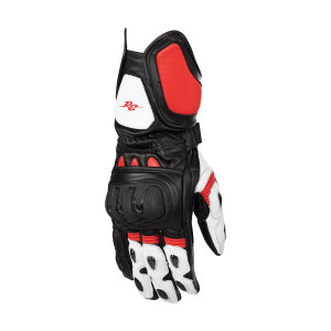 Rusty Stitches Marc Black White Red Motorcycle Gloves Men