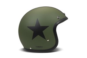 DMD Retro Star Green Open Face Helmet ECE 22.06