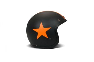 DMD Retro Star Orange Open Face Helmet ECE 22.06