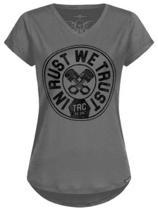 M Rokker Trust T-Shirt Lady Grey Damen Motorradshirt Grau