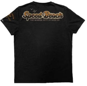 Rokker Speed and Beach T-Shirt Men Black Motorradshirt Herren Schwarz