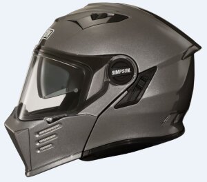 Simpson Darksome Solid 06 Gunmetal Integralhelm Grau ECE...