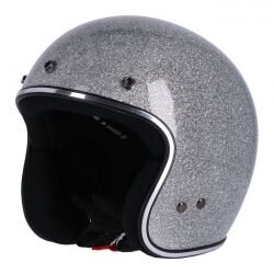 Roeg Jett Disco Ball Silver Motorradhelm Jethelm Silber...