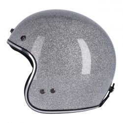 Roeg Jett Disco Ball Silver Motorradhelm Jethelm Silber...