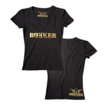 Rokker The Diva Damen T-Shirt Schwarz Gold