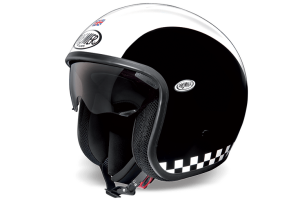  Premier Vintage Evo Retro Open Face Helmet ECE Black White